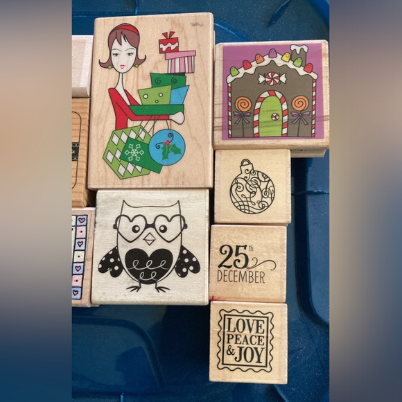 LOT OF 17 MISCELLANEOUS RUBBER STAMPS - Picture 4 of 4